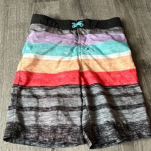 Striped swim trunks